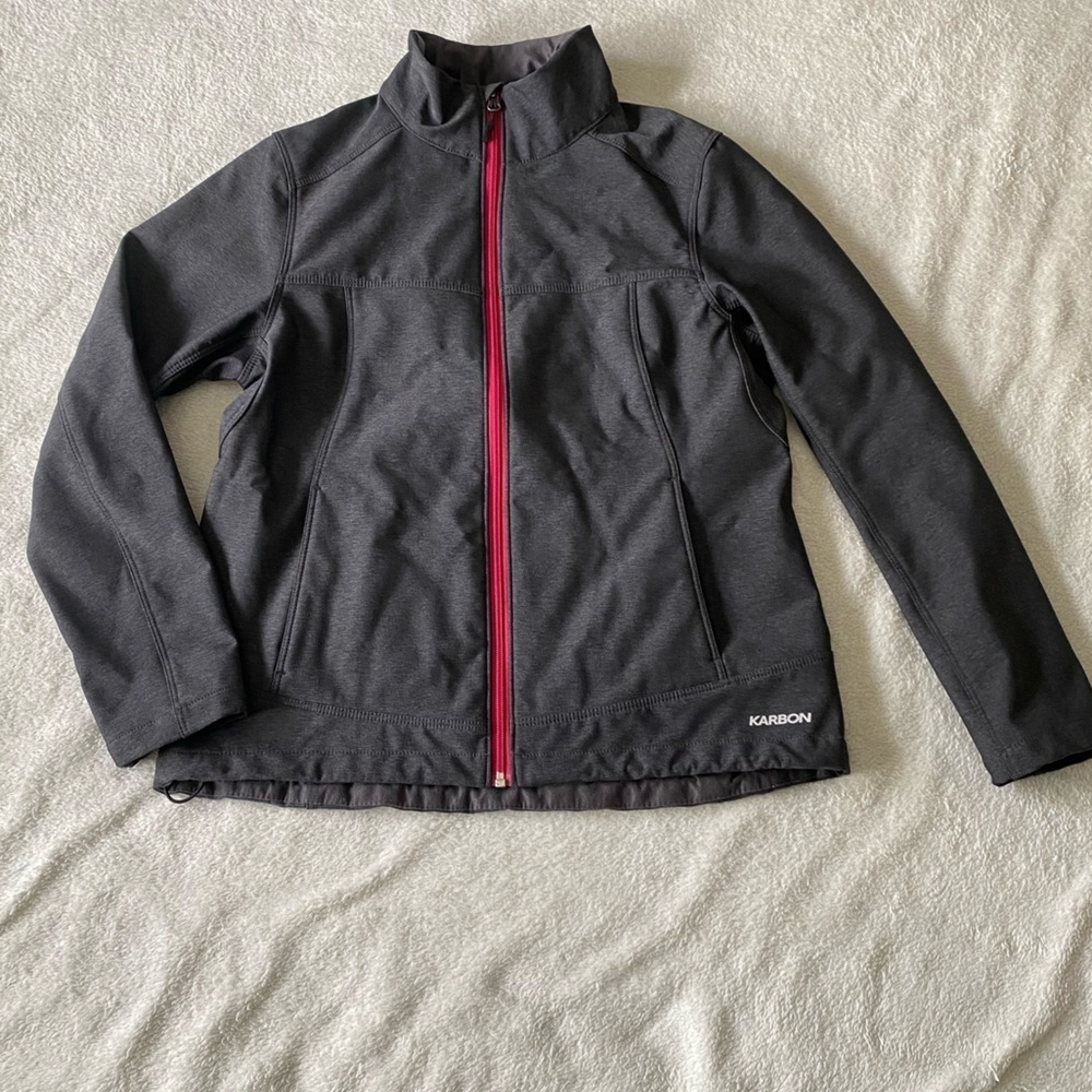 Karbon Soft shell dark gray lightweight water resistant jacket size Large